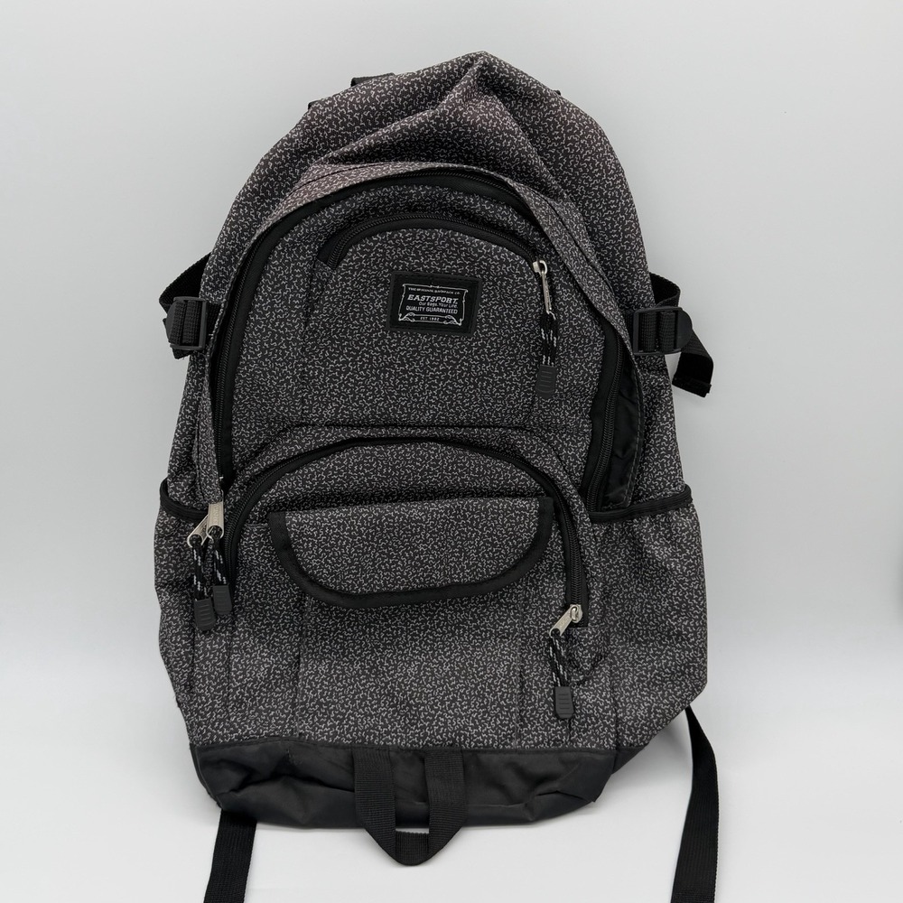 Eastsport Millennial Tech 18" Backpack Gray Black Laptop School Bag Multi Pocket